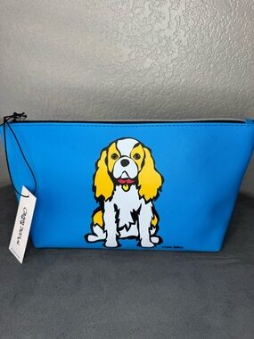 Marc Tetro Cavalier King Charles Dog Cosmetic Pouch NWT